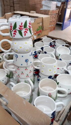 200 Adet Karışık Desenli El İşi Toptan Seramik Kupa Bardak Mug - 2