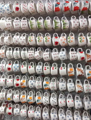 200 Adet Karışık Desenli El İşi Toptan Seramik Kupa Bardak Mug - 1