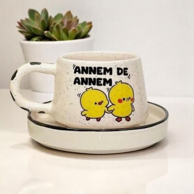 Annem de Annem Klasik Kazan Seramik Tabaklı Kupa Bardak Mug - 2