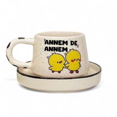 Annem de Annem Klasik Kazan Seramik Tabaklı Kupa Bardak Mug - 1
