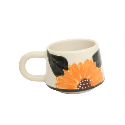 El İşi Seramik Ayçiçeği Kupa Bardak Mug - 1