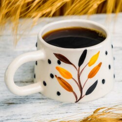 Bozkır Desen El İşi Seramik Kupa Bardak Mug - 2