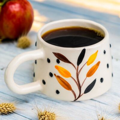 Bozkır Desen El İşi Seramik Kupa Bardak Mug - 3