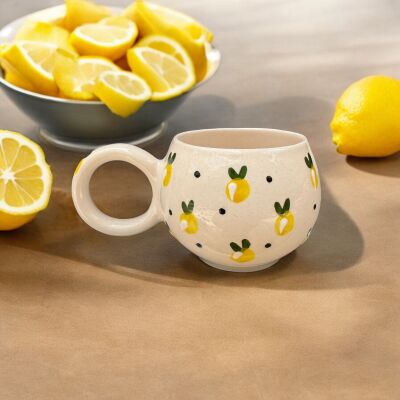 El İşi Ece Baby Limon Desenli Seramik Kupa Bardak Mug - 5