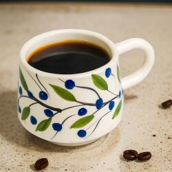 El İşi Klasik Bahar Dalı Desenli Seramik Kupa Bardak Mug - 6