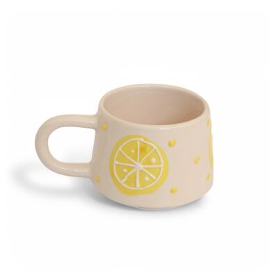 El İşi Klasik Limon Desenli Seramik Kupa Bardak Mug - 1