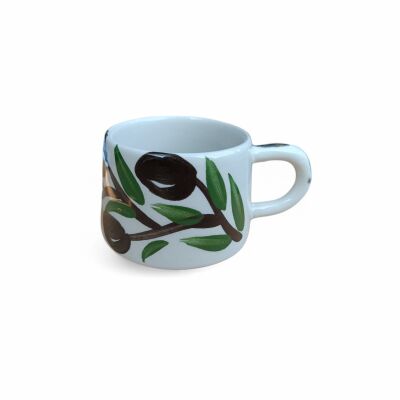 El İşi Klasik Zeytin Desenli Seramik Kupa Bardak Mug - 1