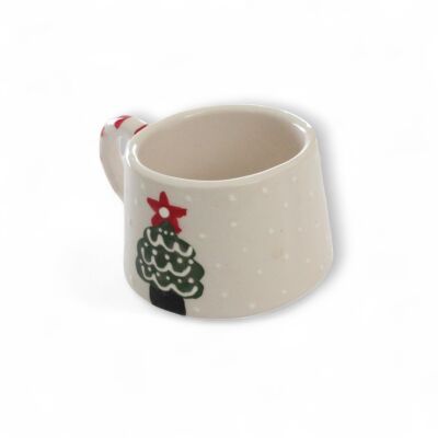 El İşi Seramik Yılbaşı Çam Ağacı Kupa Bardak Mug - 1