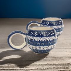 İlbay  Ece Seramik Kupa Bardak Mug 2'li Aile Deseni