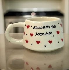 İlbay Klasik Seramik Kupa Bardak Mug Kalpli Kocam da Kocam