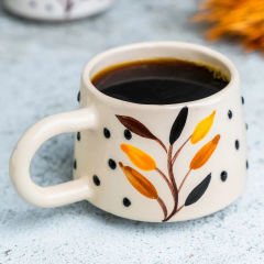 Bozkır Desenli Seramik Kupa Mug Duble Kahve Fincanı