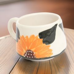 Ayçiçeği Desenli Seramik Kupa Bardak Mug