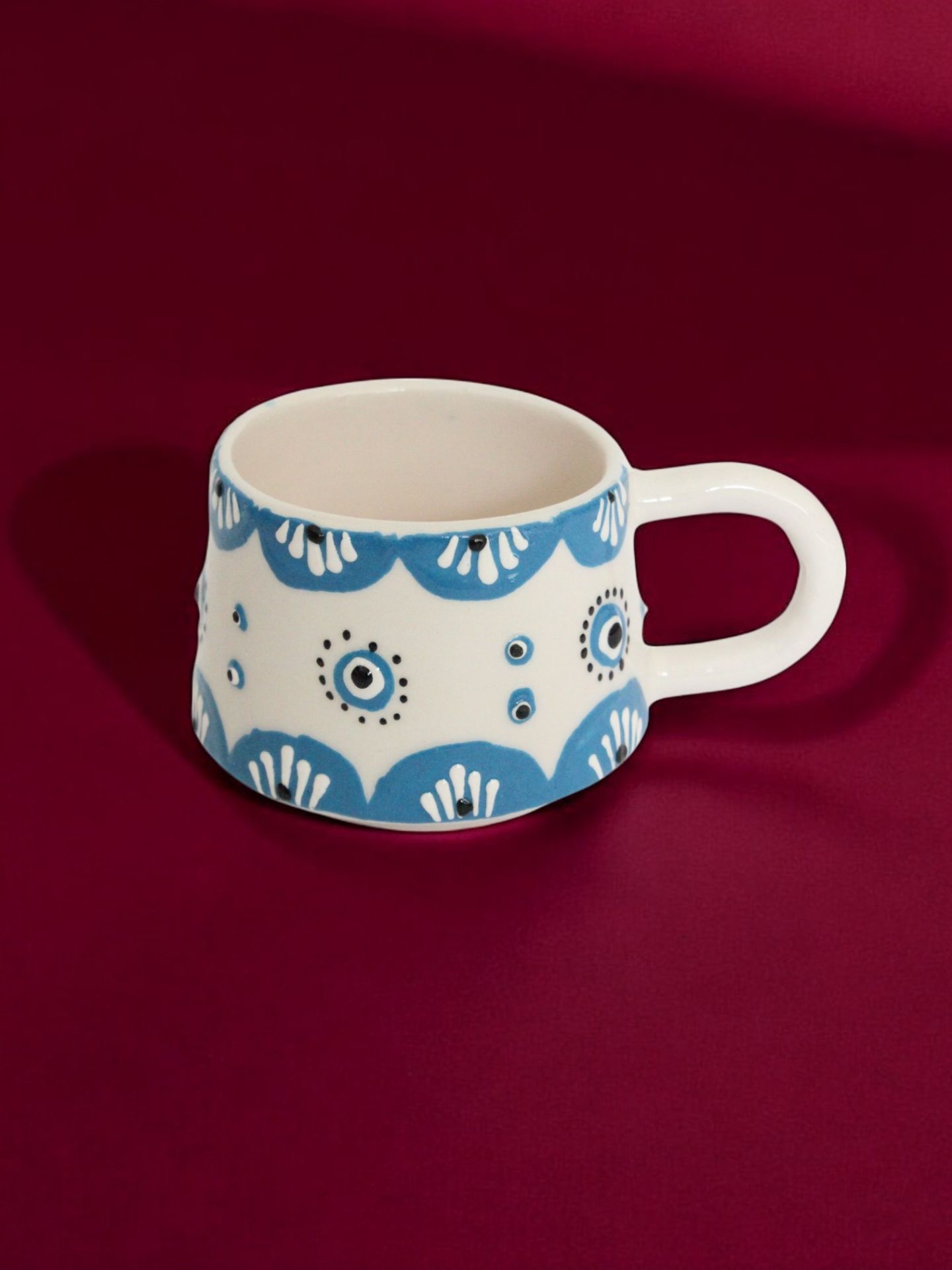 İlbay Seramik Kupa Mug Klasik Mavi Nazar