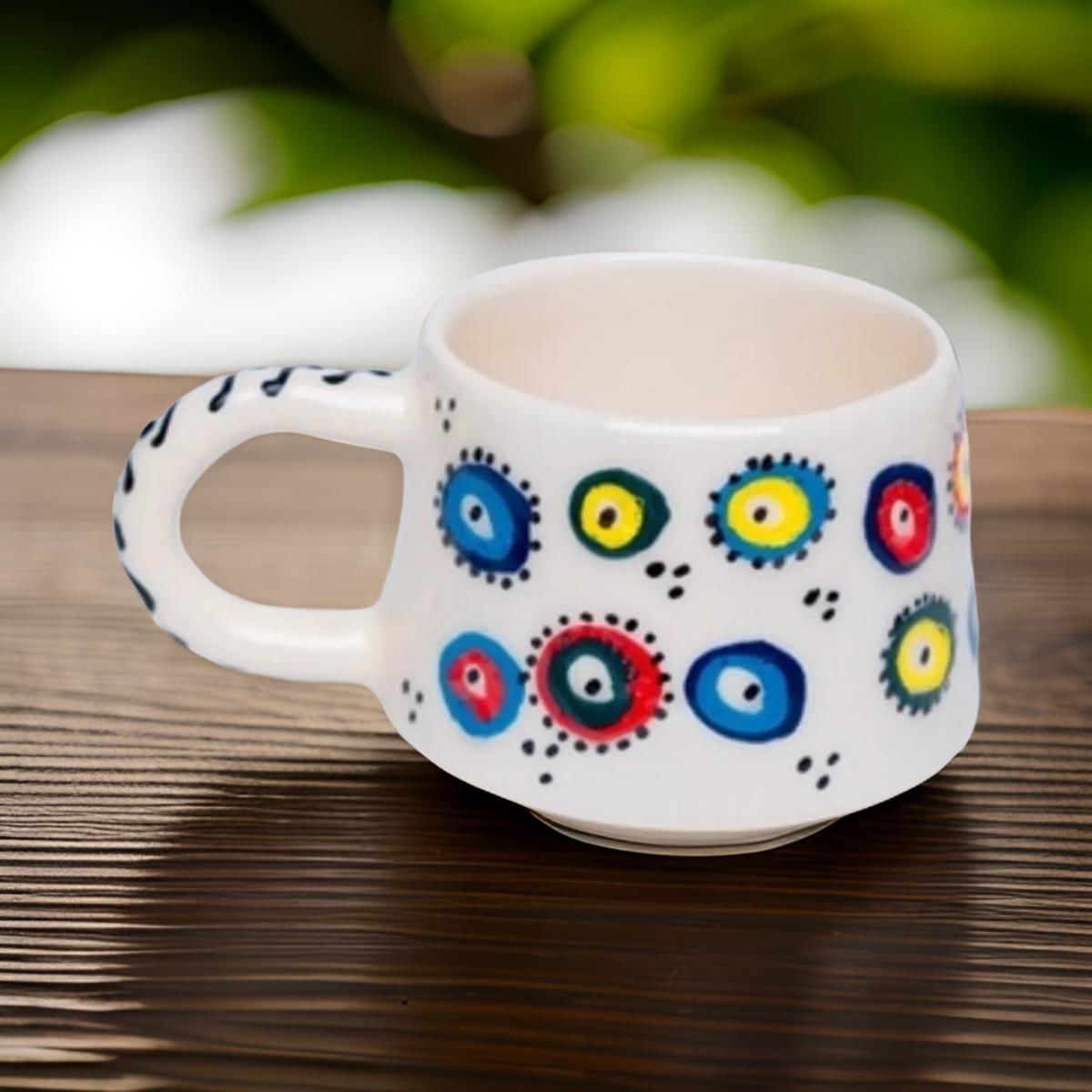 İlbay Seramik Kupa Mug Klasik Renkli Nazar