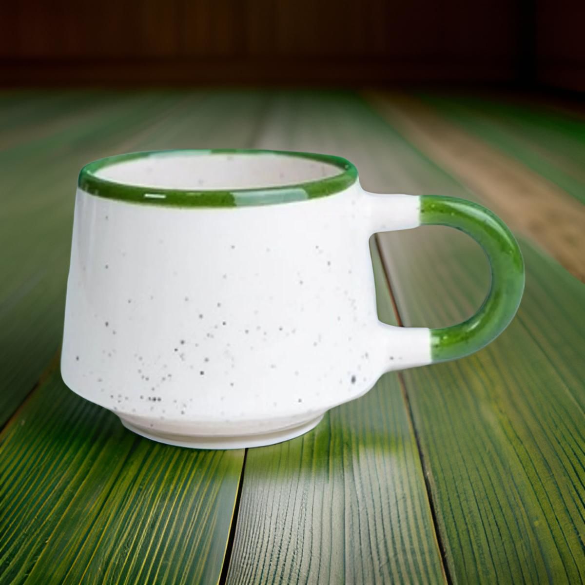 İlbay Seramik Kupa Mug Klasik Yeşil Simli