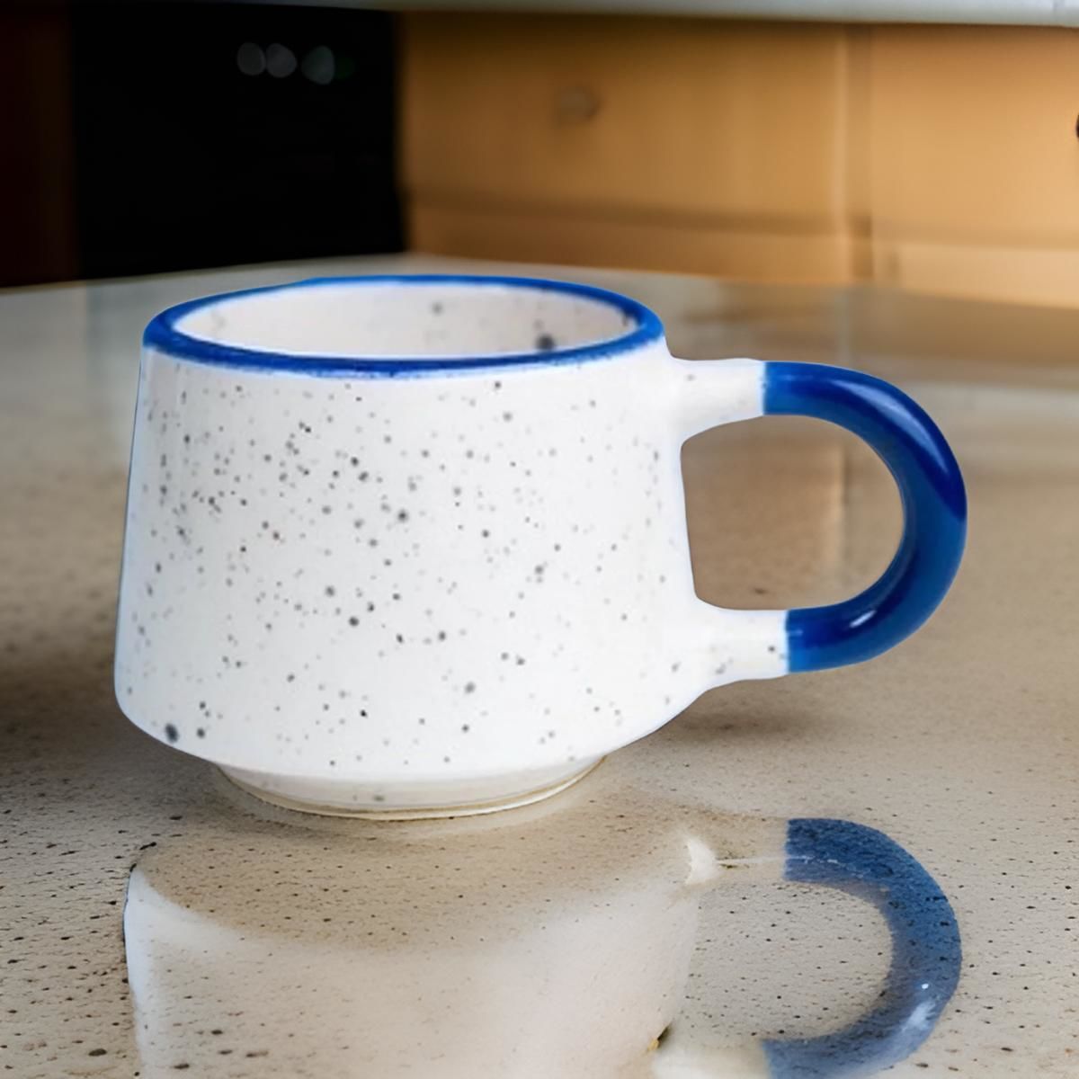 İlbay Seramik Kupa Mug Klasik Mavi Simli