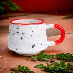 İlbay Seramik Kupa Mug Klasik Kırmızı Simli