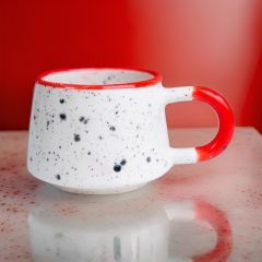 İlbay Seramik Kupa Mug Klasik Kırmızı Simli