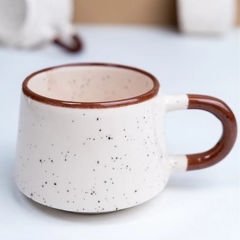 İlbay Seramik Kupa Mug Klasik Kahverengi Simli