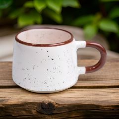 İlbay Seramik Kupa Mug Klasik Kahverengi Simli