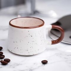 İlbay Seramik Kupa Mug Klasik Kahverengi Simli