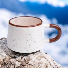 İlbay Seramik Kupa Mug Klasik Kahverengi Simli