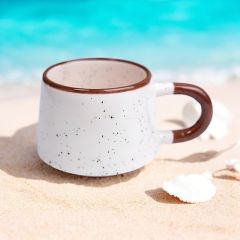 İlbay Seramik Kupa Mug Klasik Kahverengi Simli