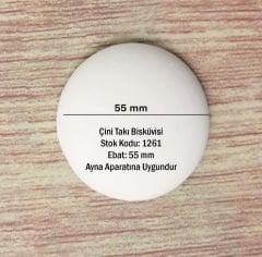 55 mm Yuvarlak Çini Takı Bisküvisi 1261 - (Ayna ve Magnet İçin )
