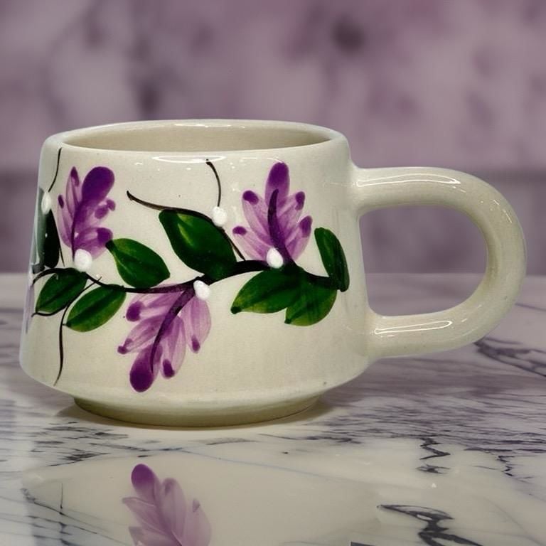 İlbay Seramik Kupa Mug Klasik Lila Üzüm Bağı