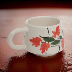 İlbay Seramik Kupa Bardak Mug Klasik Turuncu Üzüm Bağı