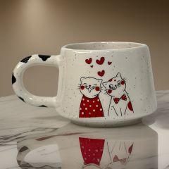 İlbay Seramik Kupa Bardak Klasik Papyonlu Kedi