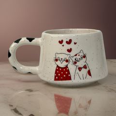 İlbay Seramik Kupa Bardak Klasik Papyonlu Kedi