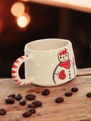 Yılbaşı Temalı Seramik Kupa Bardak Klasik Kardanadam