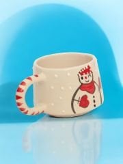 Yılbaşı Temalı Seramik Kupa Bardak Klasik Kardanadam