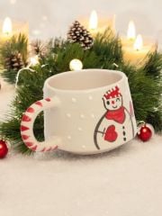 Yılbaşı Temalı Seramik Kupa Bardak Klasik Kardanadam