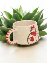 Yılbaşı Temalı Seramik Kupa Bardak Klasik Kardanadam