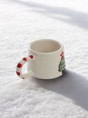 Yılbaşı Temalı El İşi Seramik Kupa Bardak Klasik Çam Ağacı Mug