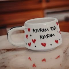İlbay Seramik Kupa Bardak Klasik Kalp Karım da Karım