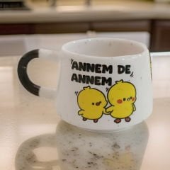 İlbay Seramik Klasik Annem de Annem Kupa Bardak Mug Nescafe Fincanı