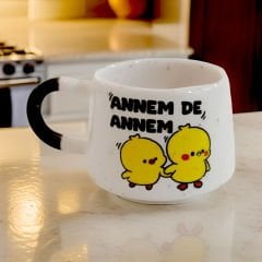 İlbay Seramik Klasik Annem de Annem Kupa Bardak Mug Nescafe Fincanı