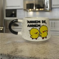 İlbay Seramik Klasik Annem de Annem Kupa Bardak Mug Nescafe Fincanı