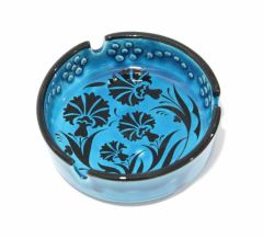 İlbay 13 cm Mavi Turkuaz Renkli Çini Seramik Küllük