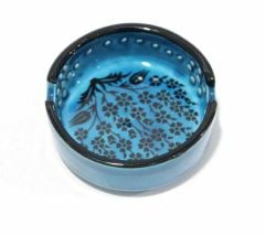 İlbay 13 cm Mavi Turkuaz Renkli Çini Seramik Küllük