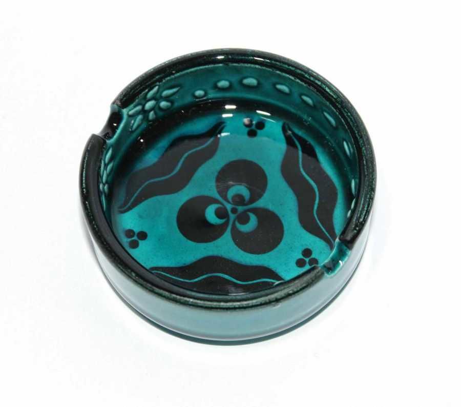 İlbay 8 cm Yeşil Turkuaz Renkli Çini Seramik Küllük