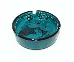 İlbay 8 cm Yeşil Turkuaz Renkli Çini Seramik Küllük