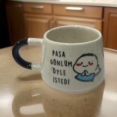İlbay Seramik Klasik Kupa Bardak ''Paşa Gönlüm Öyle İstedi''