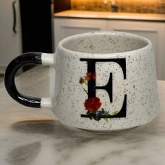 İlbay Seramik Harfli Klasik Kupa Bardak Mug - E Harfi