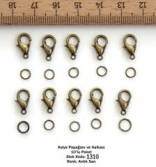 1310 Kolye Papağanı ve Halkası Antik Sarı