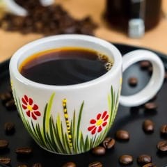 İlbay Seramik Kupa Mug Bulut Kırmızı Papatya