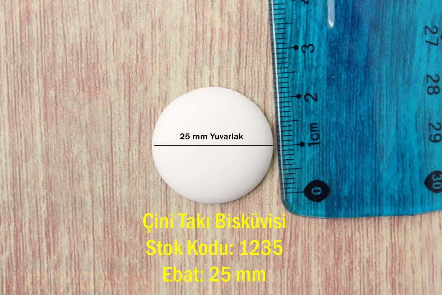 25 mm yuvarlak Çini Takı Bisküvisi 1235